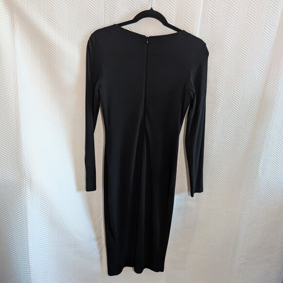 Bardot Black Bodycon Midi Dress Long Sleeve Underwire Bust Size US 6/S Cocktail - Picture 7 of 10